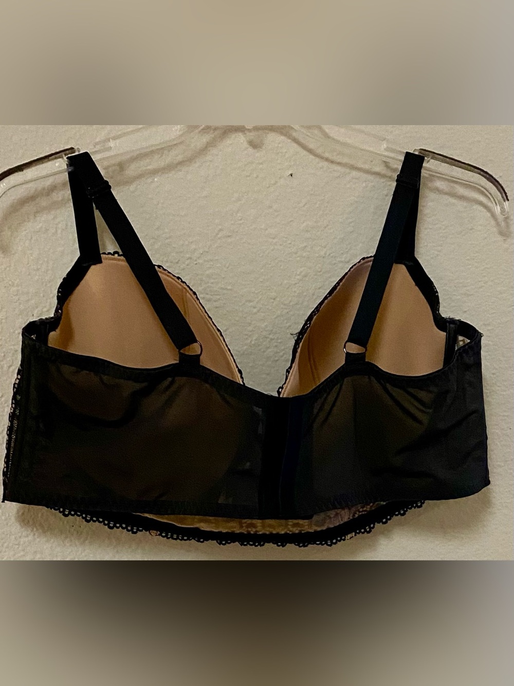 Adore Me Black Lace Longline Nymphadora Balconette Bra - Size 46DD - EUC! - Picture 6 of 7